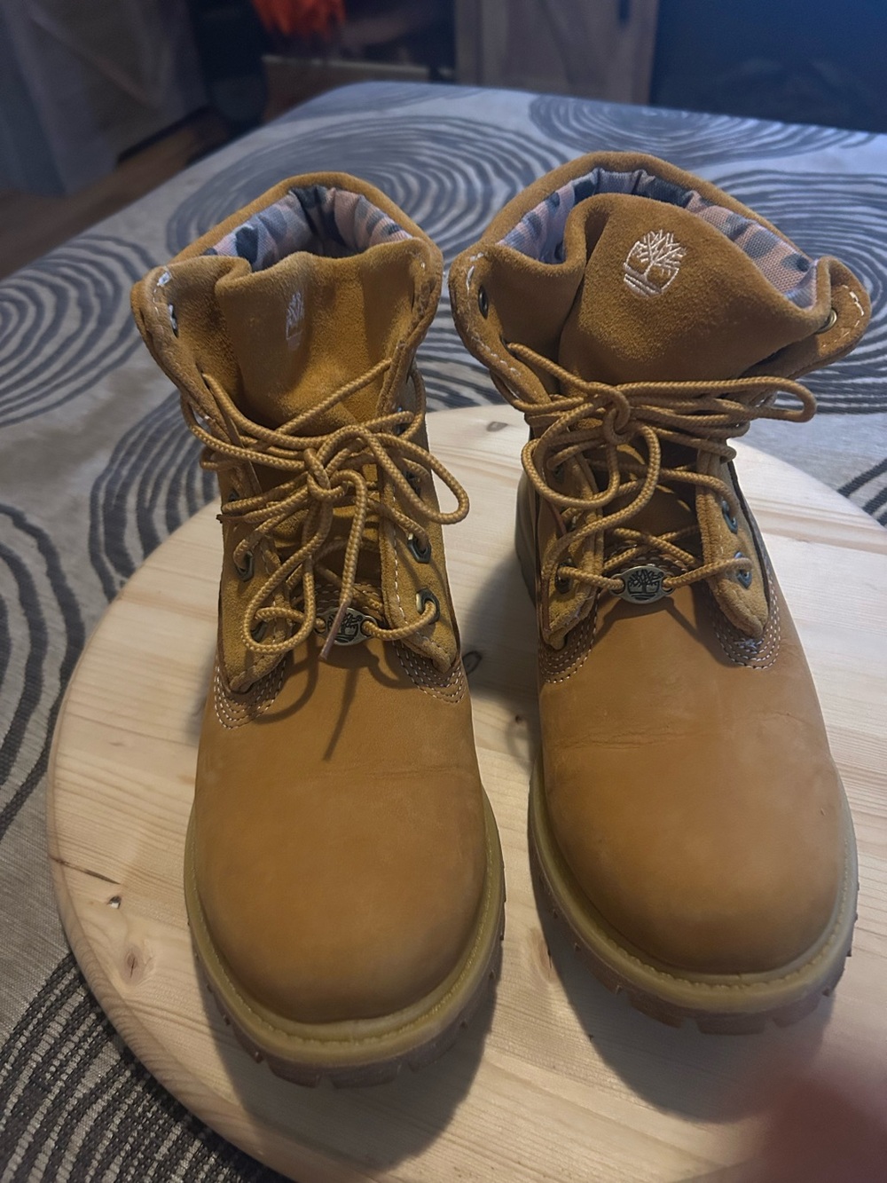 Timberland Kids Wheat Nubuck Lace-Up Hiking Boots